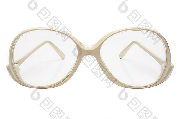 眼镜塑料框架白色背景
