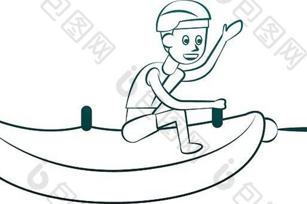 香蕉船水体育运动蓝色的行