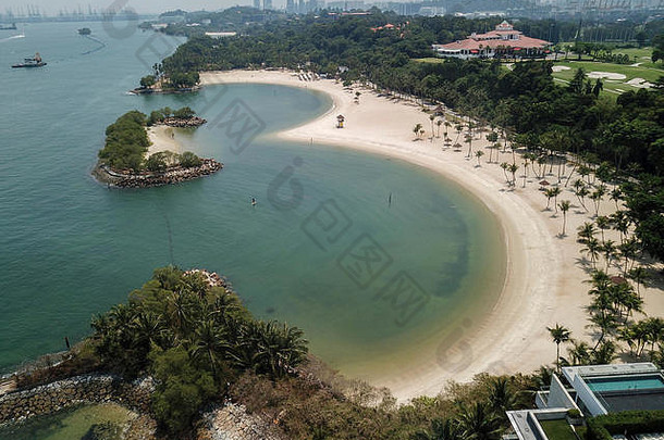 空中图像丹戎海滩sentosa<strong>岛</strong>新加坡图像捕获大疆创新马维奇为8月