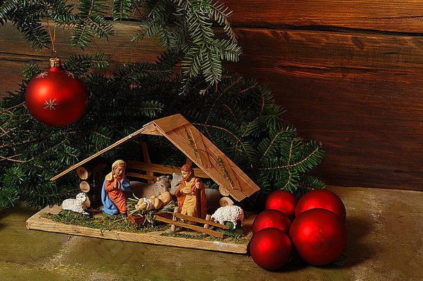 基督诞生一年的圣诞节树饰品
