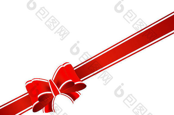 红色的礼物丝带系弓