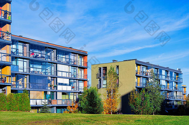 公寓住宅房子外观体系结构户外设施