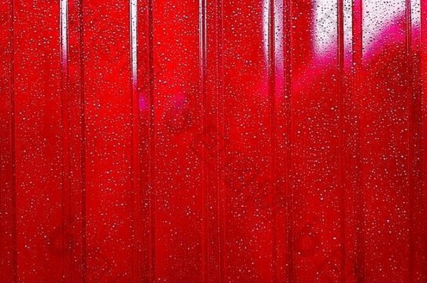 红色的波纹钢板背景红色的锌纹理墙金属地板上红色的瓷砖屋顶地板上背景