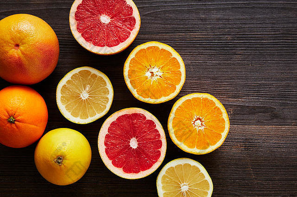 混合物切片柑橘类水果