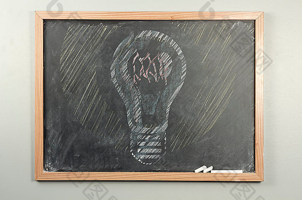 爱迪生风格灯泡画脏黑板