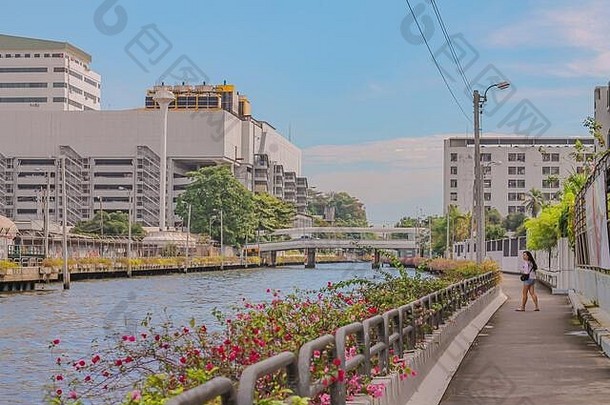 视图著名的运河运河水路曼谷城市拍摄软柔和的颜色音调显示概念夏天<strong>动漫主题</strong>