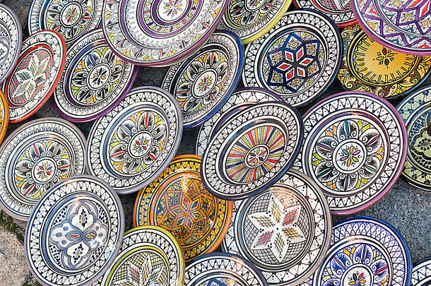 出售陶瓷典型的摩洛哥
