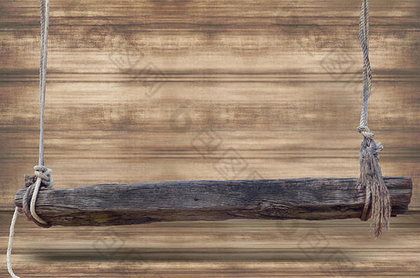木板凳上绳子前面木房间背景插图