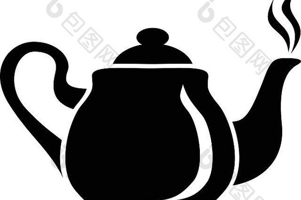 瓷茶壶图标简单的风格