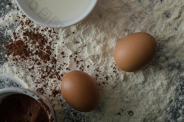 首页鸡蛋面粉可可粉产品照片美丽的照明