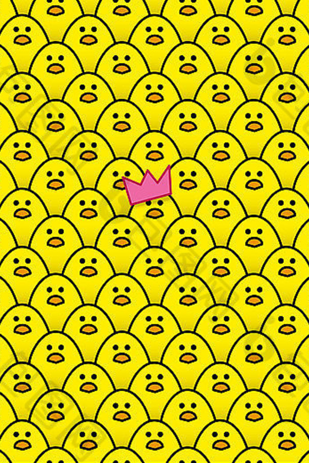 黄色的小鸡穿粉红色的纸聚会，派对他包围相同的小鸡