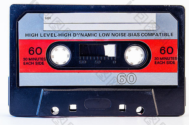 盒式磁带磁带复古的音频盒式磁带孤立的白色背景