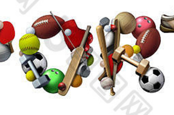 体育文本使体育运动对象健身设备足球篮球棒球足球网球高尔夫球球曲棍球