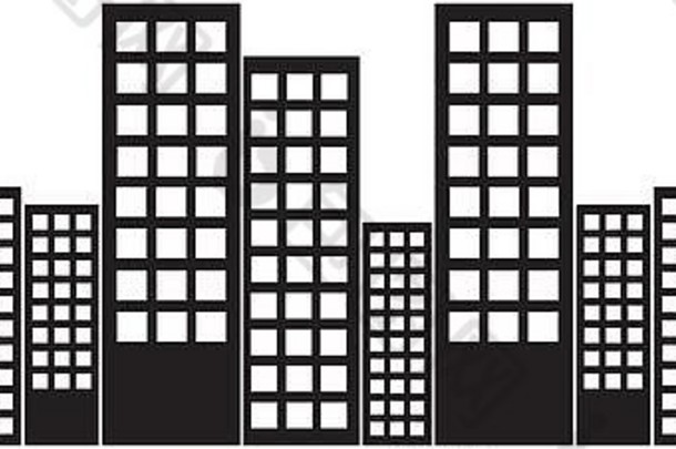 城市天际线建筑图标图像