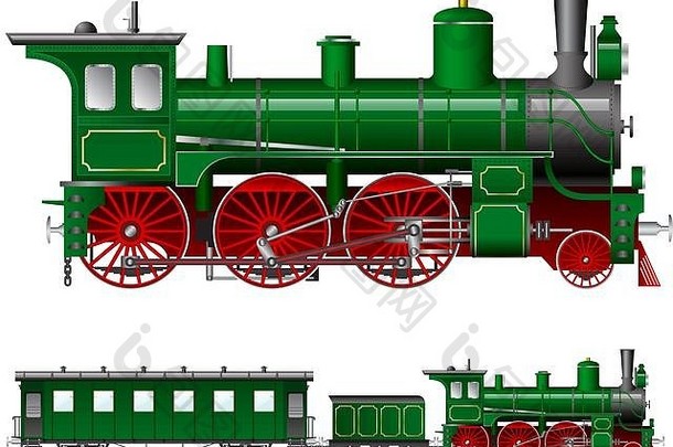 绿色蒸汽机车温柔的