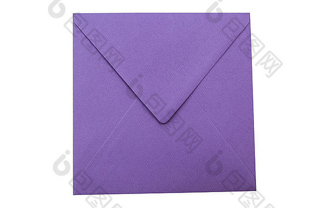 紫色的信封孤立的白色背景