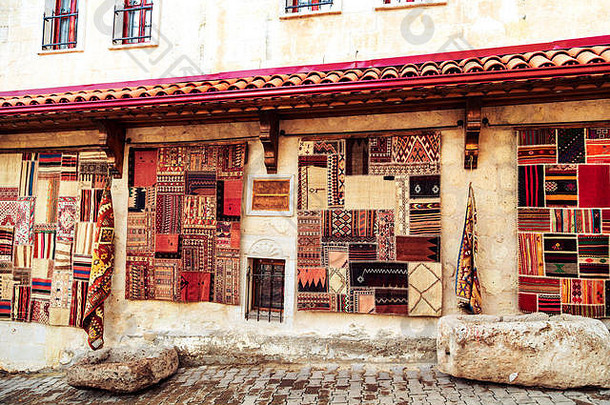 土耳其商店地毯碎片手工制作的中央火鸡卡帕多西亚goreme