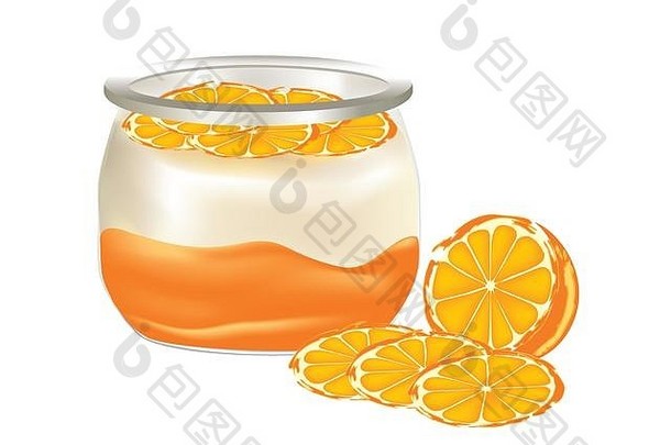 自然酸奶橙子玻璃Jar