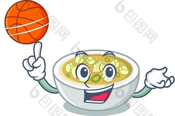 篮球馄饨汤吉祥物形状