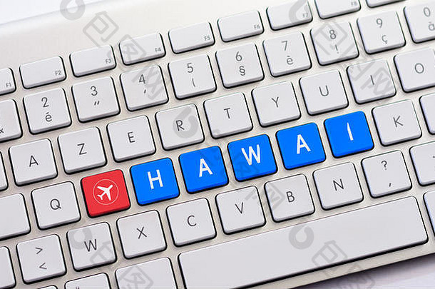 夏威夷写作白色键盘<strong>飞机</strong>草图