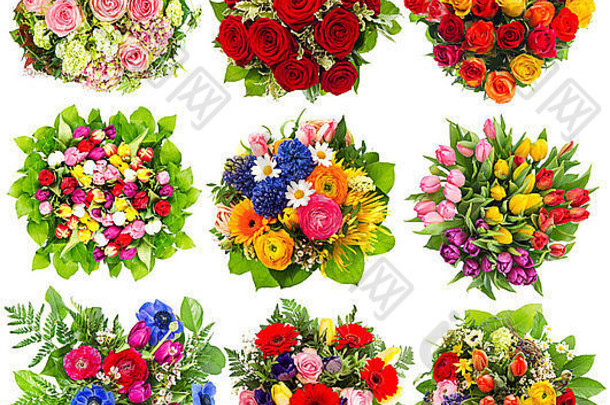 色彩斑斓的花花束生日婚礼母亲一天复活节周年纪念日假期