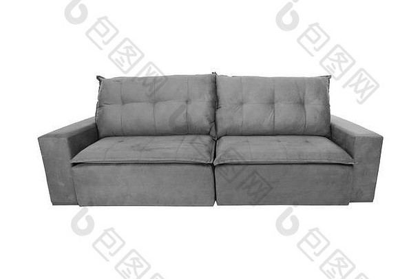 现代颜色仿麂皮沙发上沙发孤立的白色背景