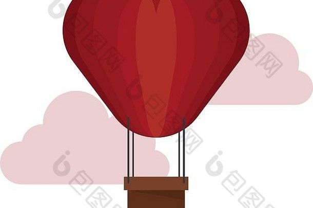 热空气气球心形状的