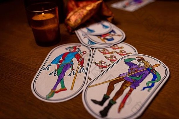 预测未来神秘主义神秘主义算命卡片手工制作的画基于中世纪的