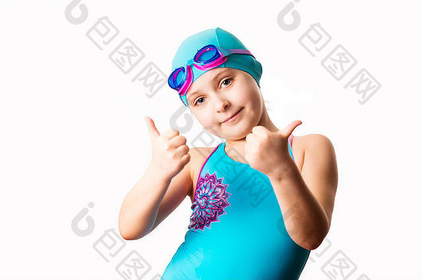 高加索人年游泳运动员
