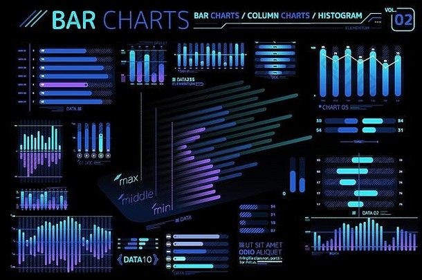 酒吧图表列图表柱状图信息图表元素