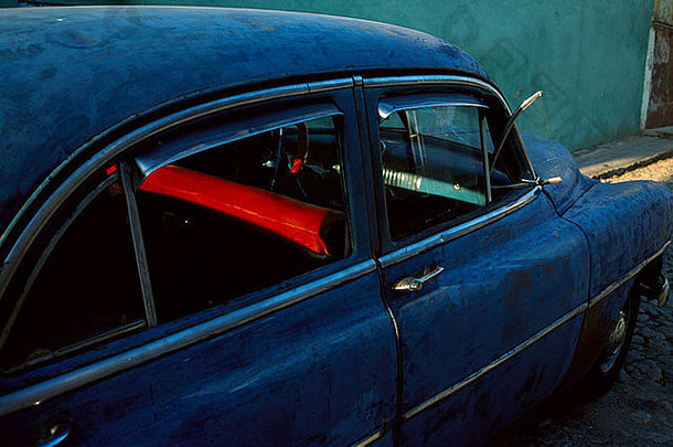 古董车室内光车座位特立尼达拉岛古巴