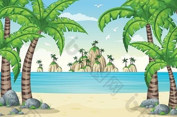 插图热带沿海景观