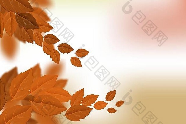 美丽的插图红色的秋天叶子背景光背景壁纸设计红色的背景秋天秋天凹陷摘要