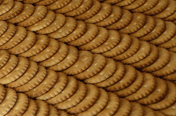 特写镜头咸饼干背景图像经典咸饼干棕色（的）木表格