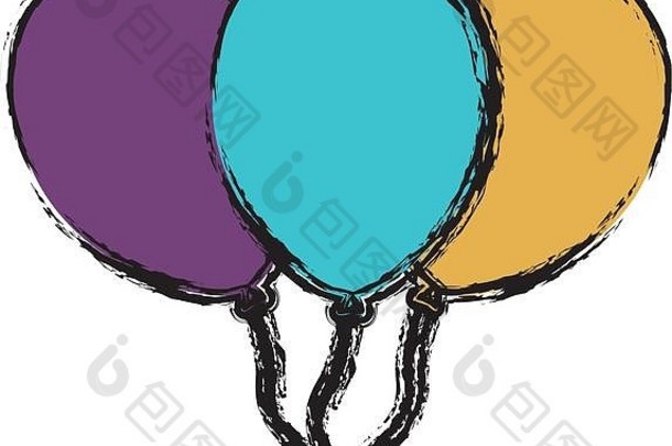 色彩斑斓的气球图标