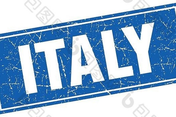 意大利蓝色的广场难看的东西古董孤立的邮票
