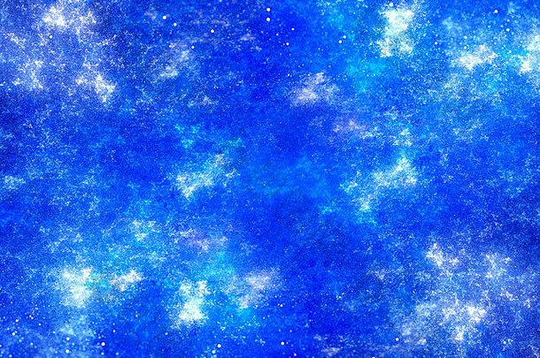 充满活力的蓝色的分形明星灰尘电脑生成的摘要背景