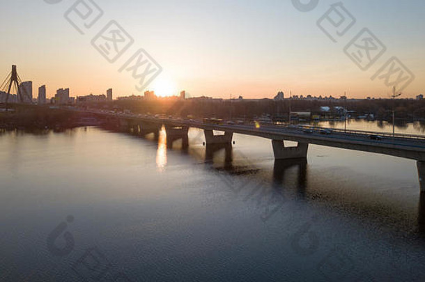 日落北桥第聂伯河河基辅