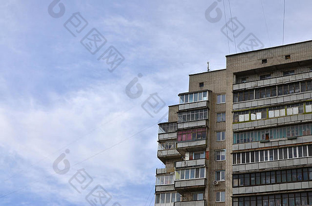 照片砖多层公寓房子砂岩地区乌克兰俄罗斯过时了多层建筑旅馆