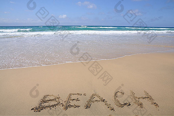 美丽的热带海滩金丝雀岛Fuerteventura西班牙
