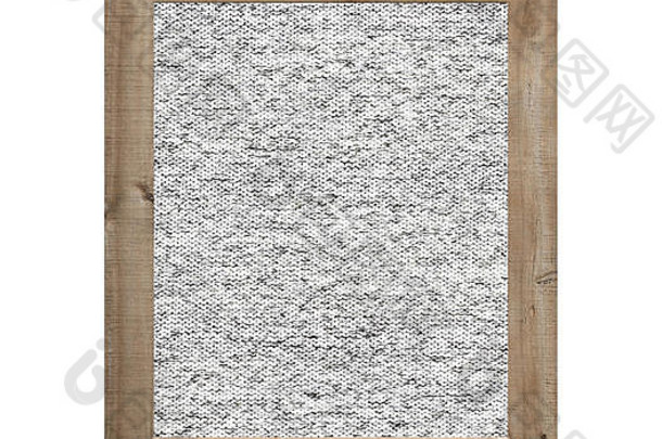 木框架孤立的灰色的织物背景白色背景