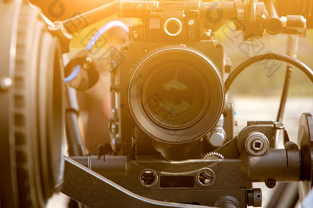 细节视频相机取景器电影机组人员生产场景背景