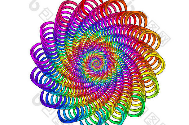 美丽的迷幻彩虹螺旋主题