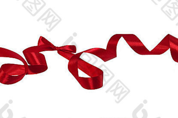 图片可爱的红色的卷曲丝带