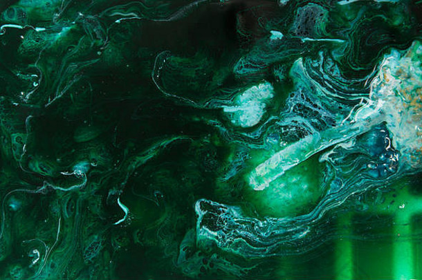 大理石摘要丙烯酸背景自然绿色大理石花纹艺术作品纹理金闪闪发光的