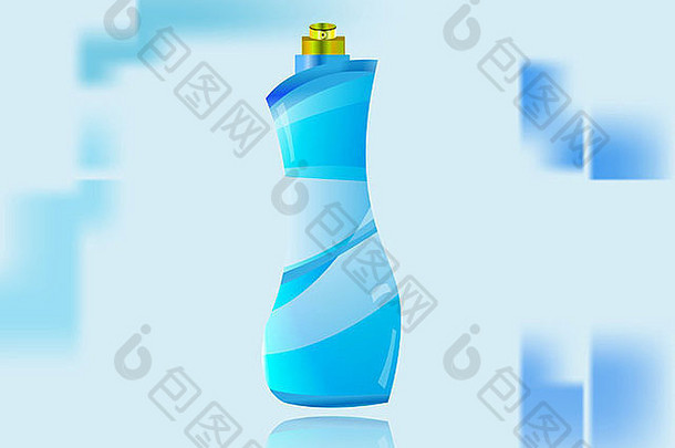 蓝色的闪亮的香水瓶
