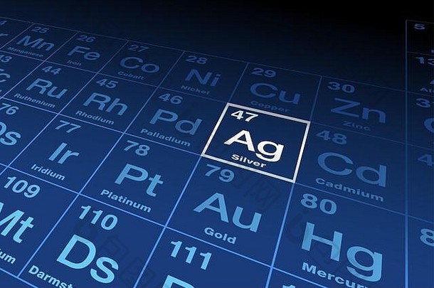 元素银周期表格元素化学元素拉丁银象征原子数量过渡金属