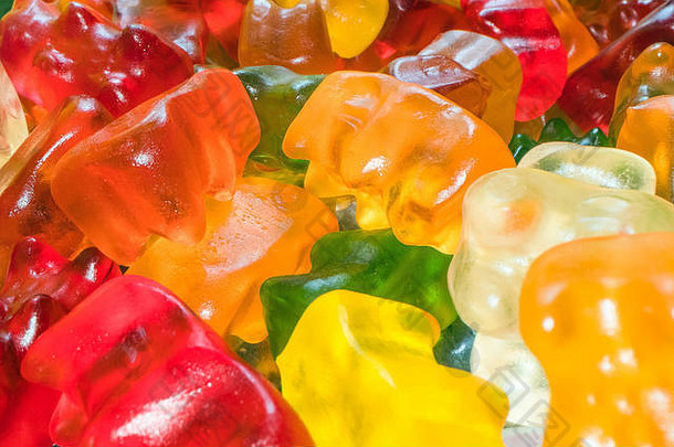 桩美味的色彩斑斓的橡皮糖熊糖果马可拍摄橡皮糖熊果冻糖果