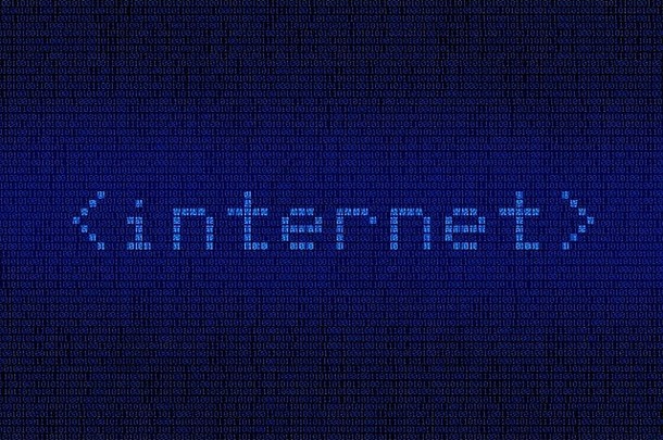 蓝色的数字互联网背景大互联网词技术背景集合