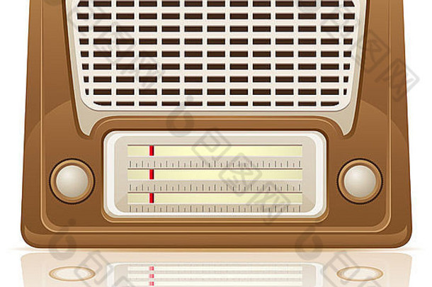 复古的广播插图孤立的白色背景